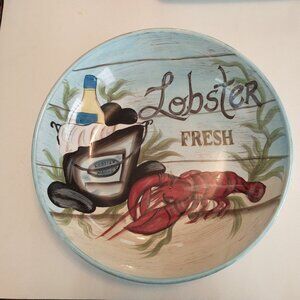 GU Certified International Kate McRostie 13" round "Catch of the Day" bowl